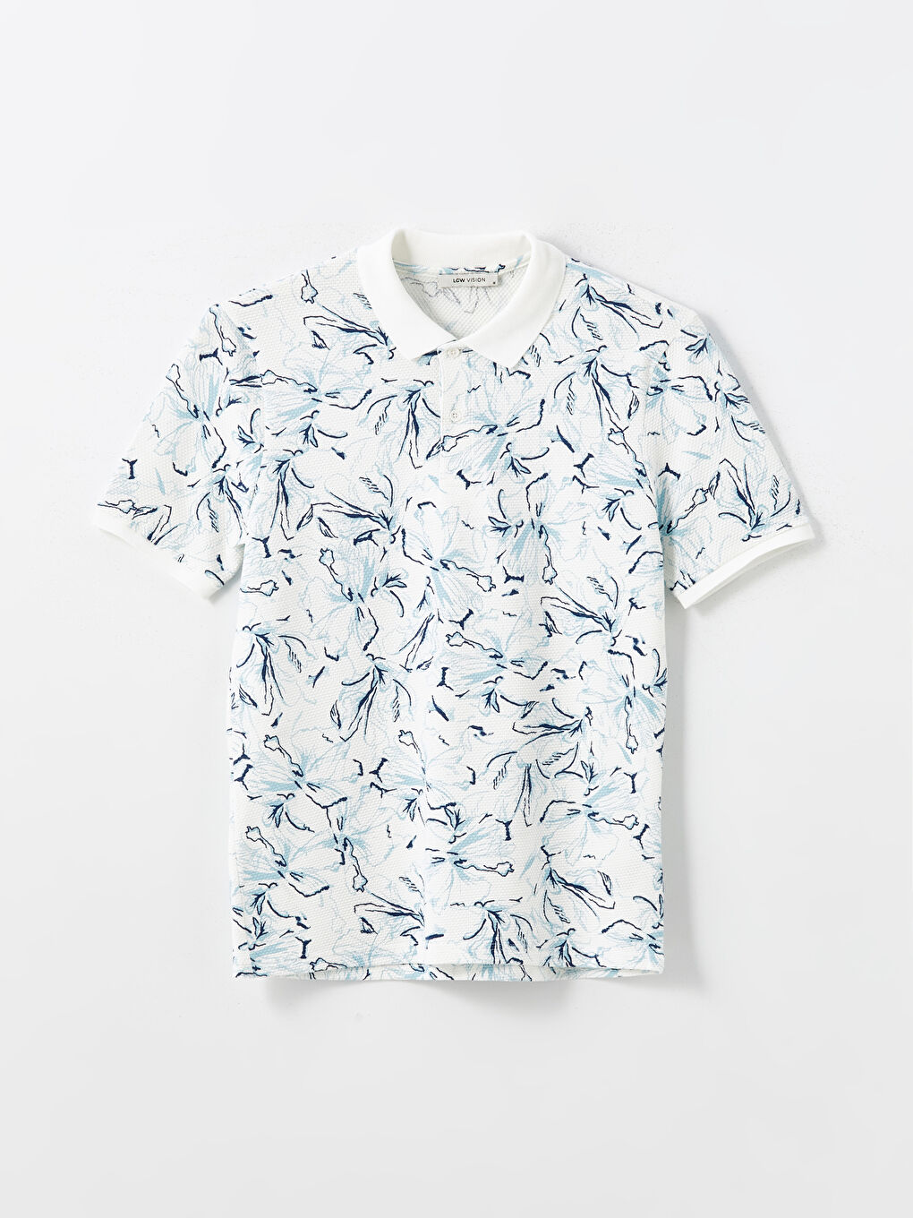 Polo Neck Patterned Short Sleeve Men's T-Shirt -S4FV60Z8-J0M