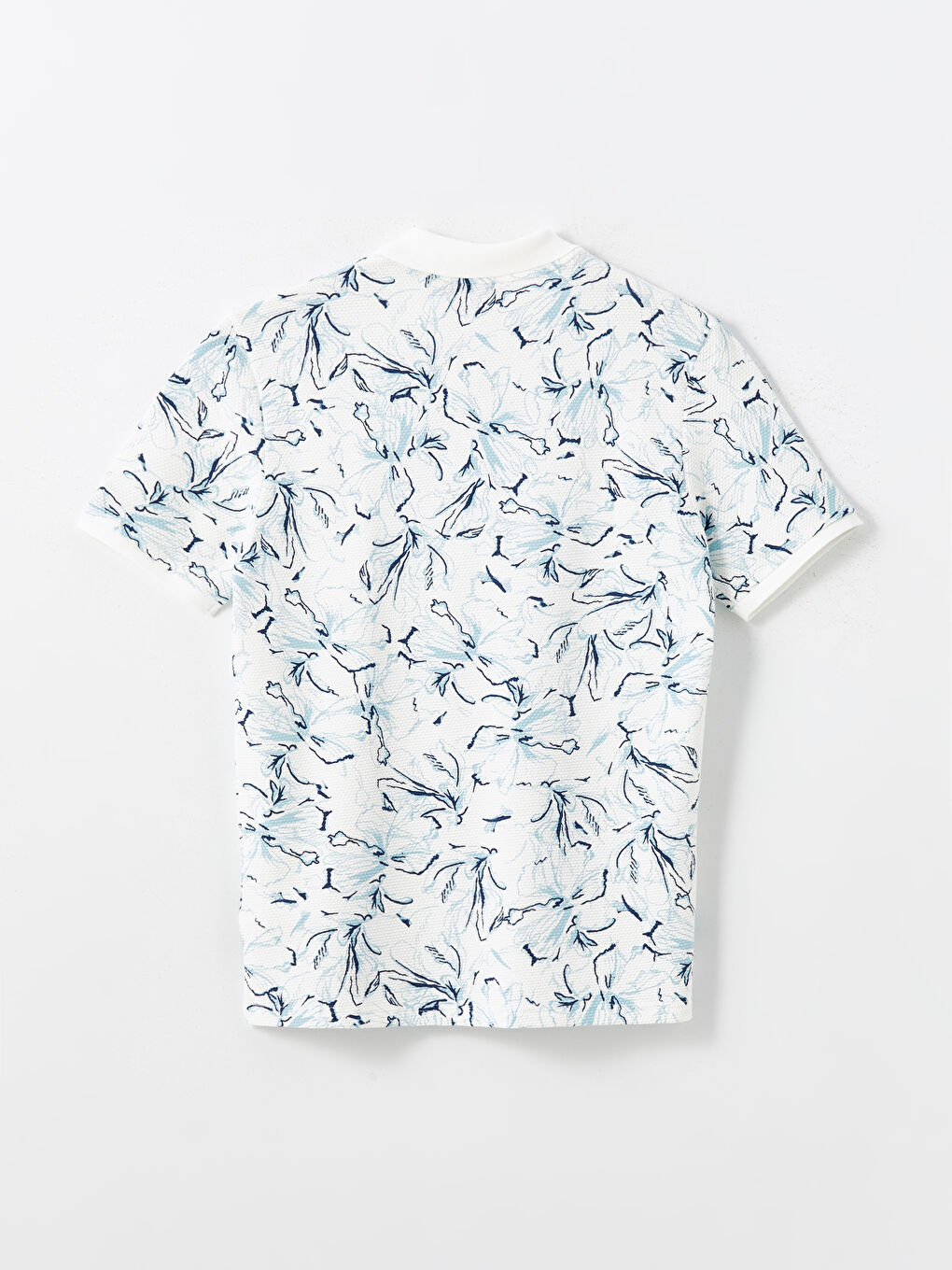 Polo Neck Patterned Short Sleeve Men's T-Shirt -S4FV60Z8-J0M