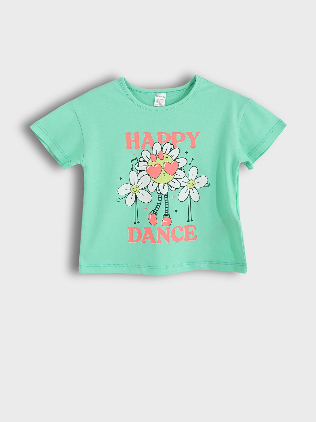 Crew Neck Printed Short Sleeve Girls' T-Shirt