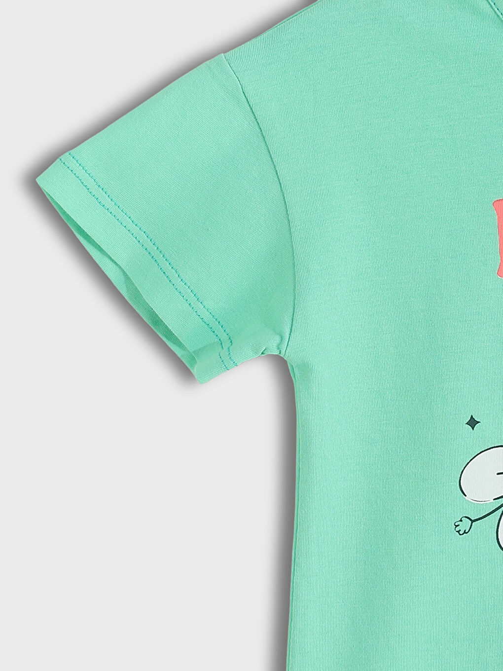 Crew Neck Printed Short Sleeve Girls' T-Shirt-2