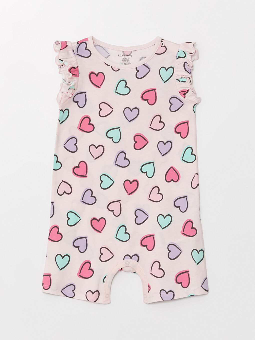 Ekru Bisiklet Yaka Kısa Kollu Kız Bebek Tulum