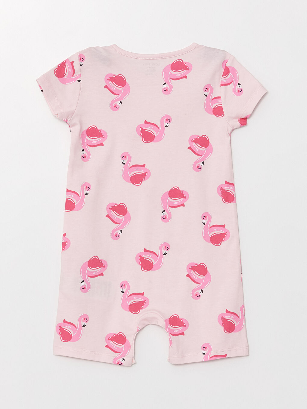 Pembe Bisiklet Yaka Kısa Kollu Baskılı Kız Bebek Tulum-3