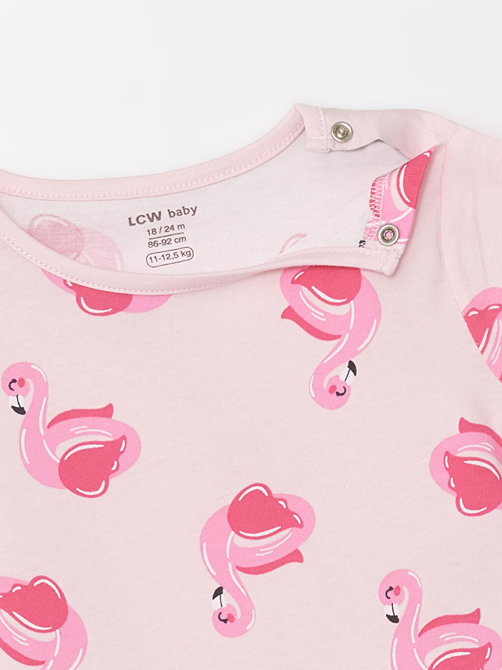 Pembe Bisiklet Yaka Kısa Kollu Baskılı Kız Bebek Tulum-2