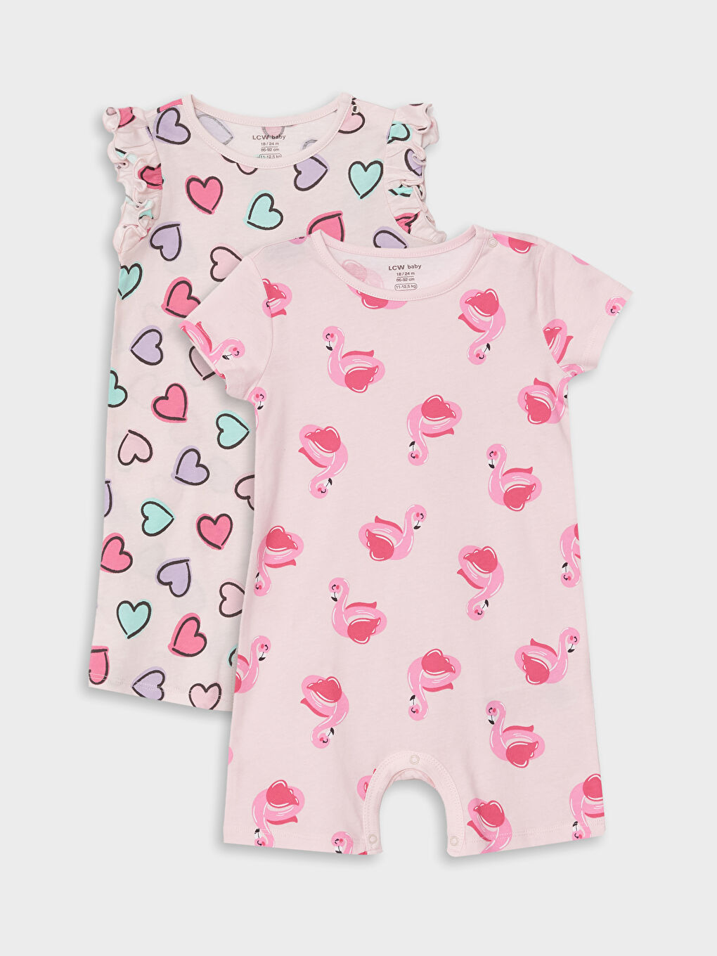 Crew Neck Baby Girl Rompers 2 Pack -S4FV87Z1-LSZ