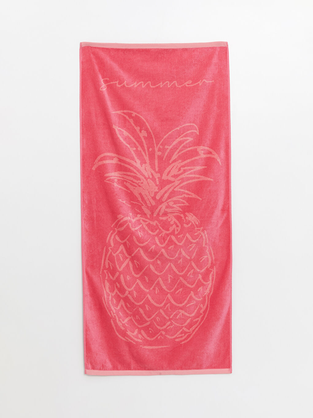 LCW ACCESSORIES Orta Pembe Ananas Desenli Kadın Plaj Havlusu 70x145 Cm - 2