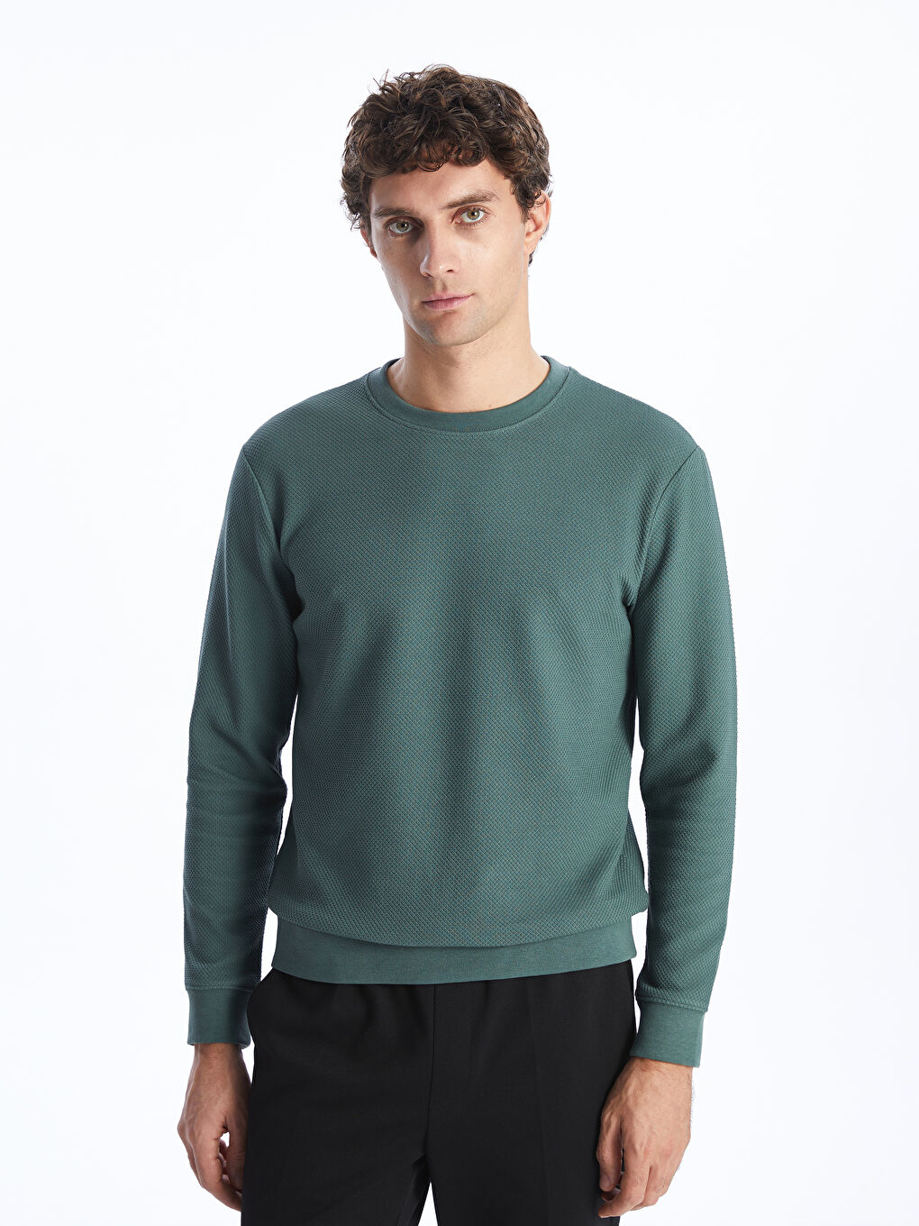 Crew Neck Long Sleeve Men's Sweatshirt -S4FY31Z8-J2L