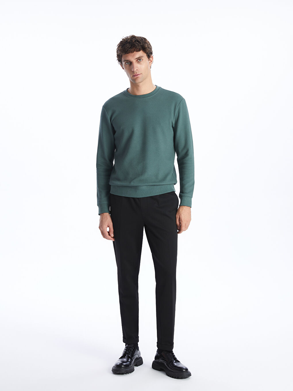 Crew Neck Long Sleeve Men's Sweatshirt -S4FY31Z8-J2L