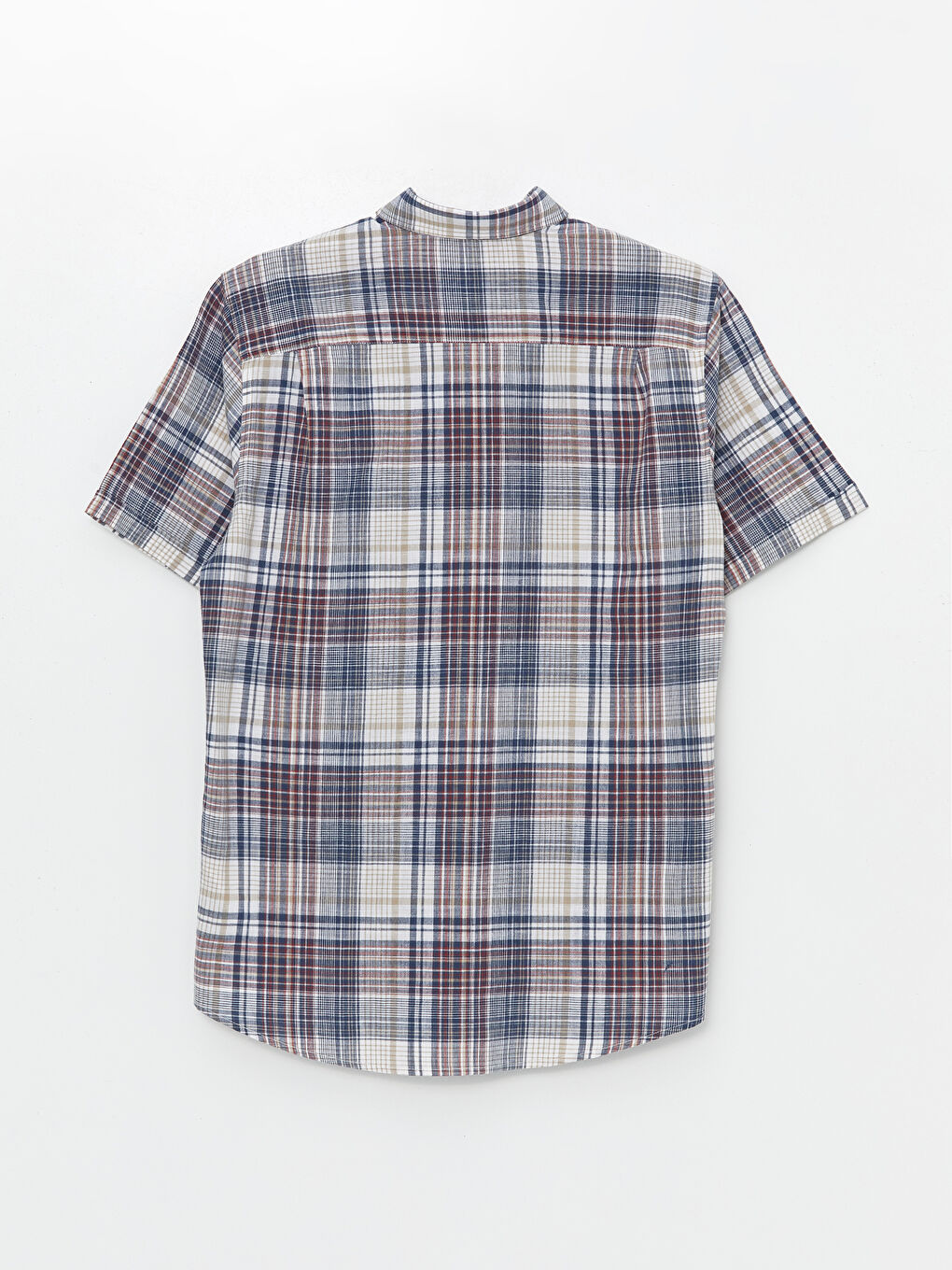 LCWAIKIKI Classic Bordo Regular Fit Kısa Kollu Ekose Poplin Erkek Gömlek - 5