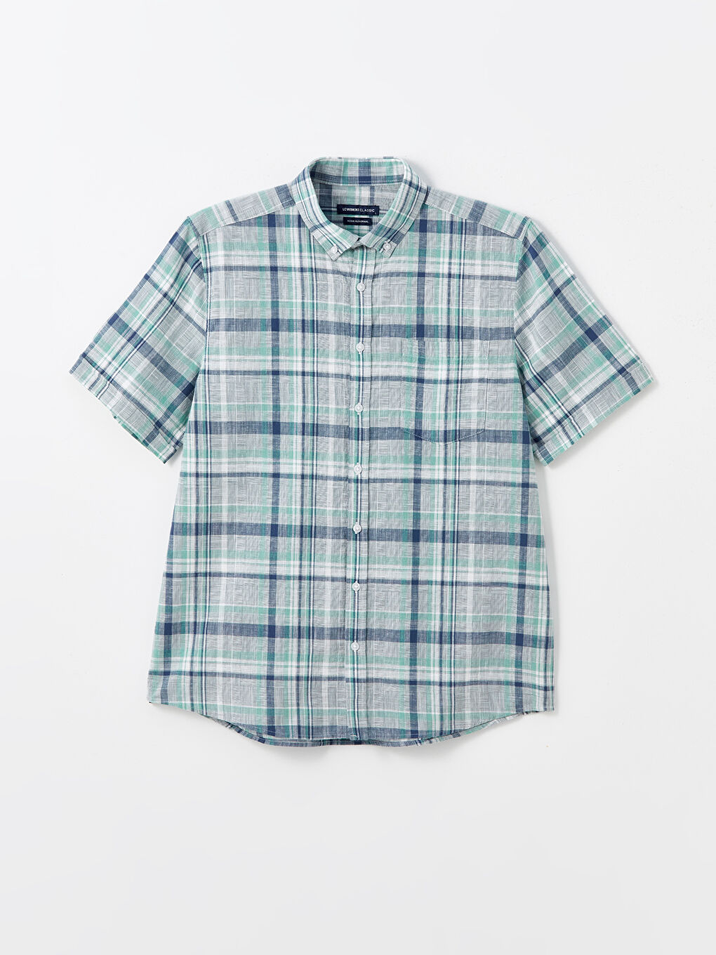 Regular Fit Short Sleeve Plaid Poplin Men's Shirt -S4FY43Z8-LME