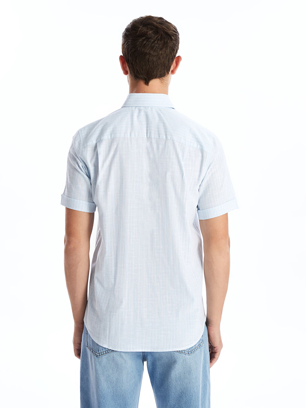 Regular Fit Short Sleeve Patterned Men's Shirt -S4FY46Z8-LEN