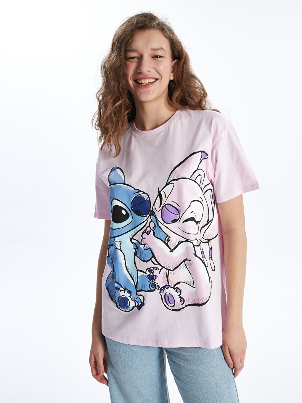 XSIDE Crew Neck Lilo & Stitch Printed Women's T-Shirt -S4FY56Z8-VVC