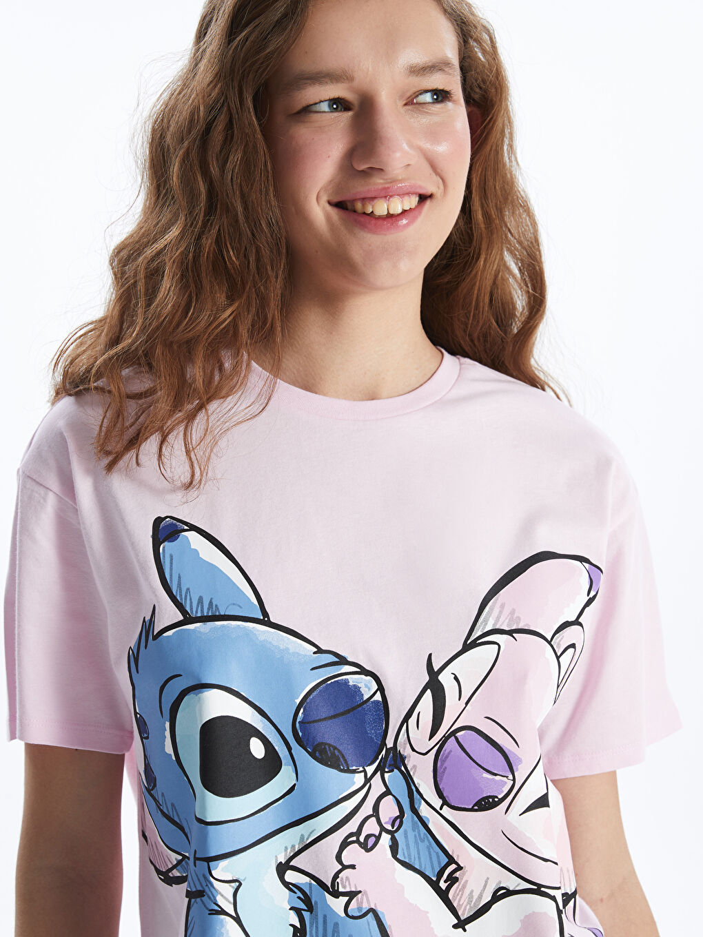 XSIDE Crew Neck Lilo & Stitch Printed Women's T-Shirt -S4FY56Z8-VVC