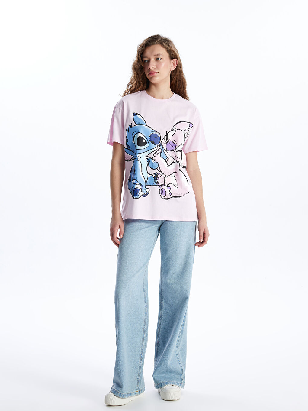 XSIDE Crew Neck Lilo & Stitch Printed Women's T-Shirt -S4FY56Z8-VVC