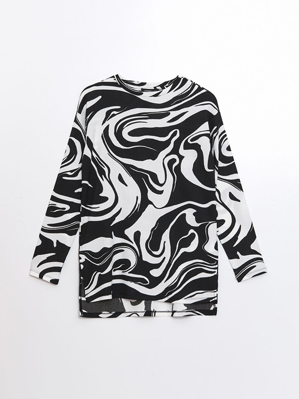Crew Neck Patterned Women's Sweatshirt Tunic -S4FY64Z8-LRA