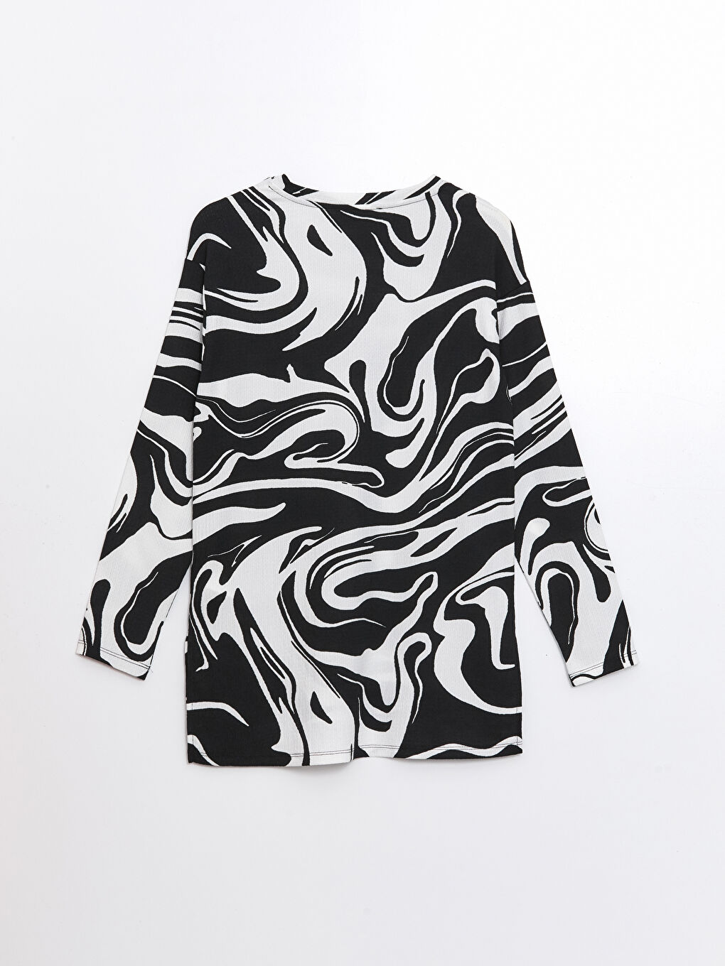 Crew Neck Patterned Women's Sweatshirt Tunic -S4FY64Z8-LRA