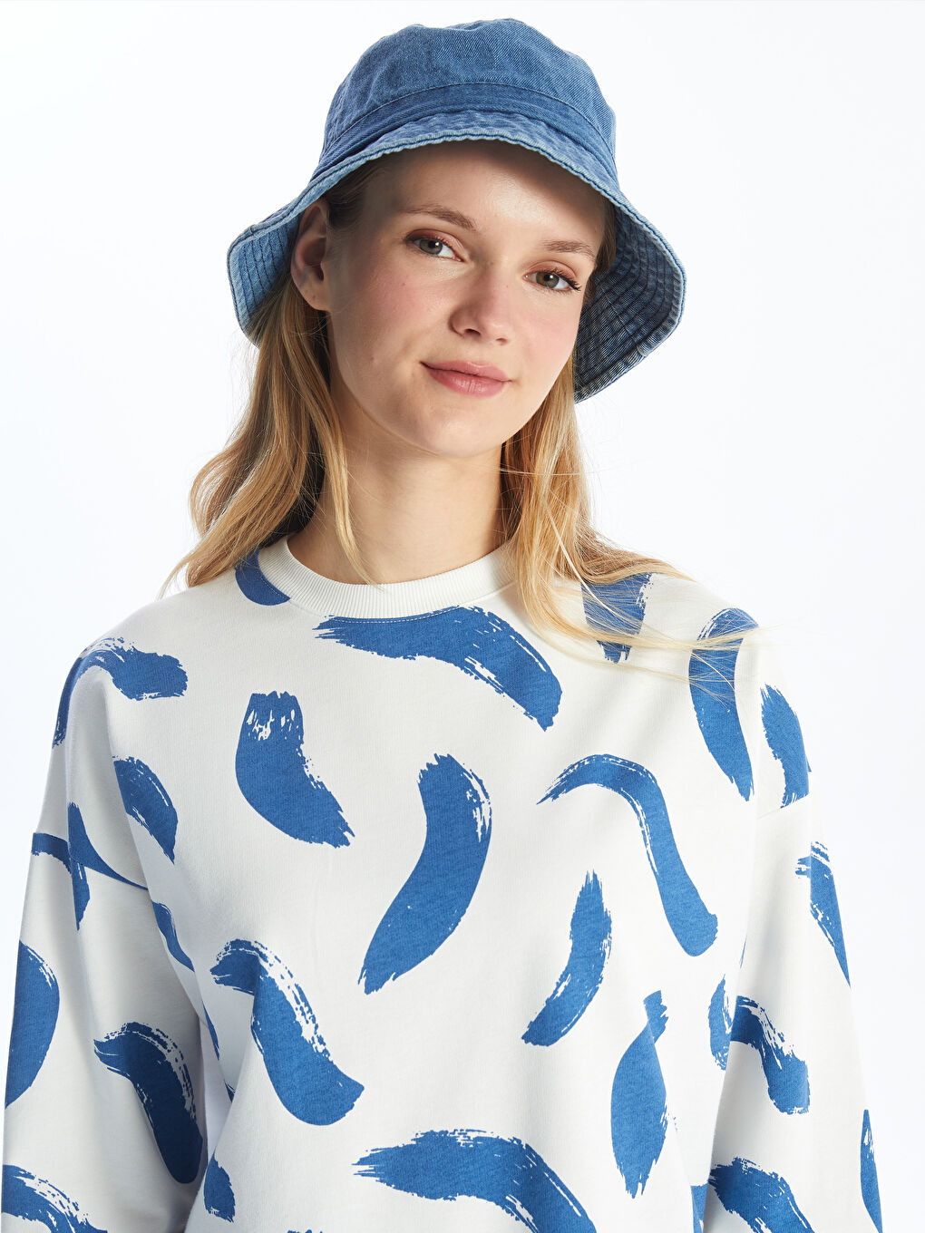 Crew Neck Patterned Women's Sweatshirt Tunic -S4FY77Z8-LQQ