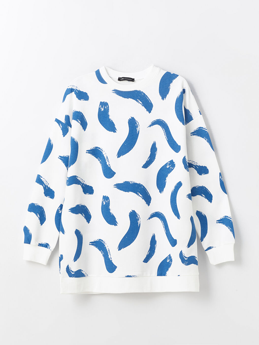 Crew Neck Patterned Women's Sweatshirt Tunic -S4FY77Z8-LQQ