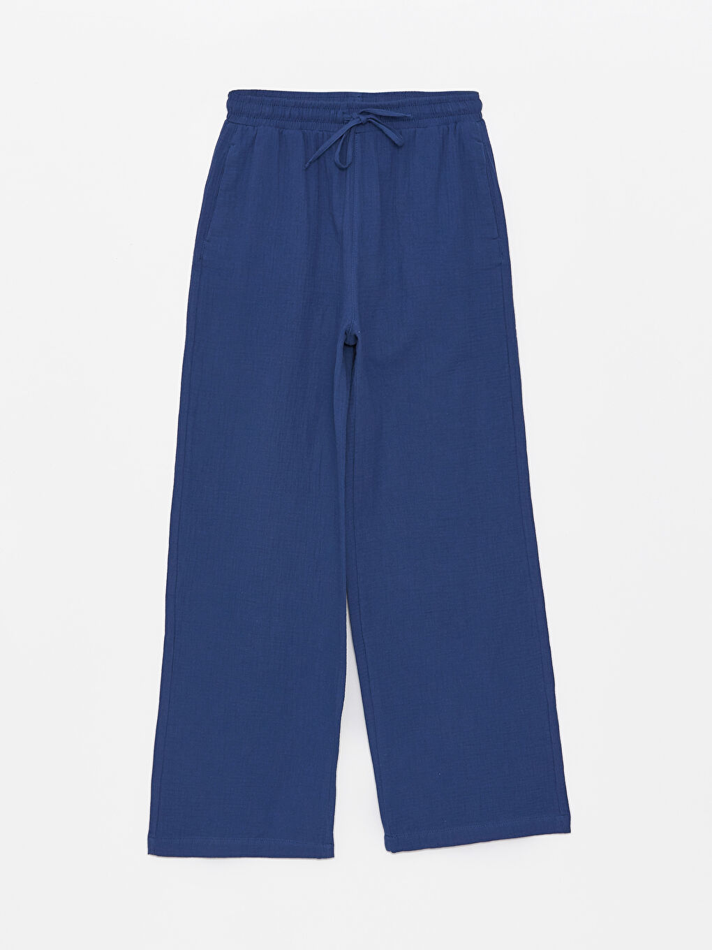LCWAIKIKI Classic Elasticated Waist Textured Wide Leg Women's Trousers -S4G014Z8-YA7