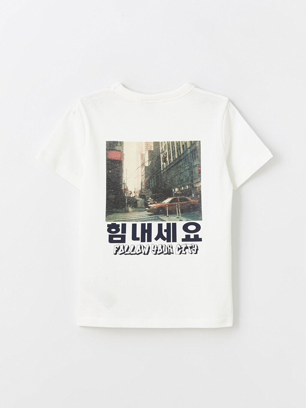 Crew Neck Printed Short Sleeve Boys' T-Shirt -S4G015Z4-R9J
