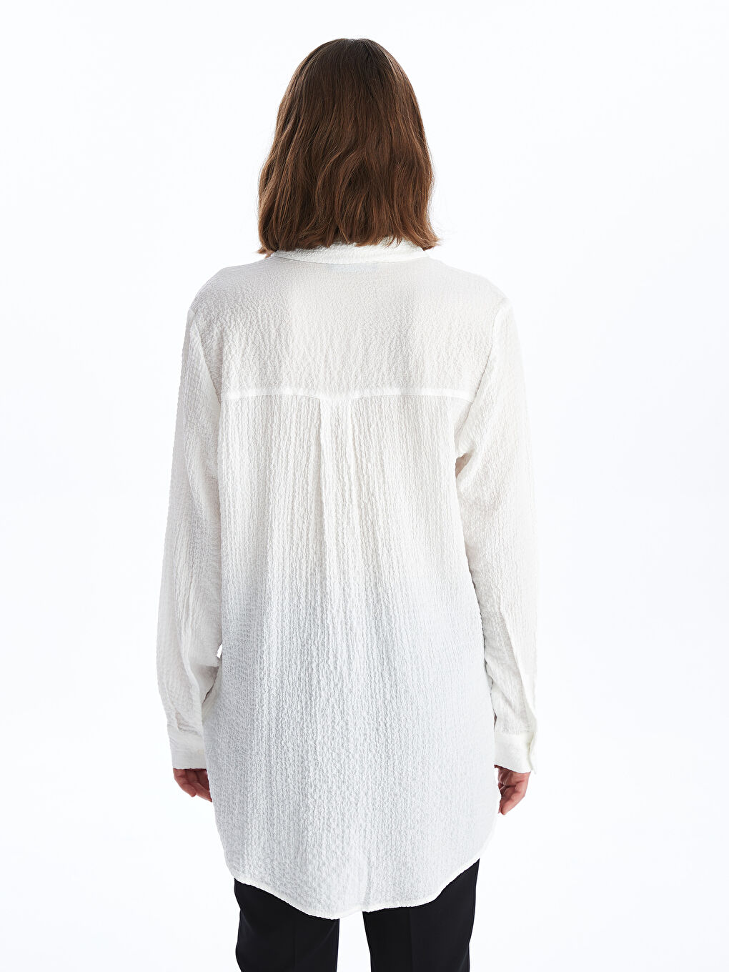 Plain Long Sleeve Women's Shirt Tunic -S4G028Z8-EEW