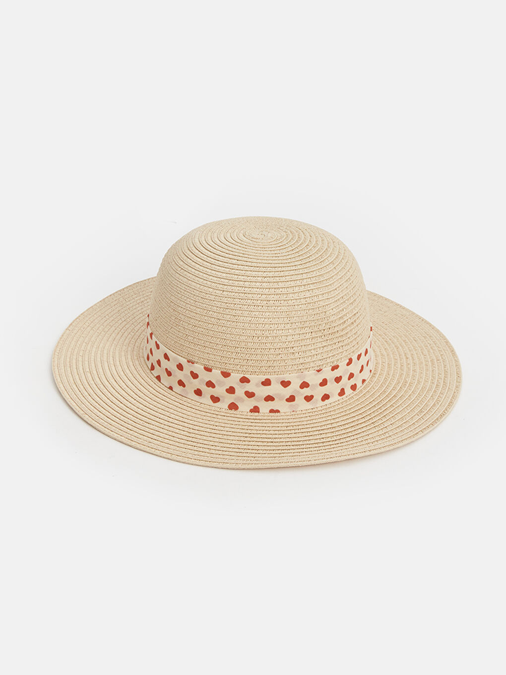 Bej Kız Çocuk Hasır Fötr Şapka