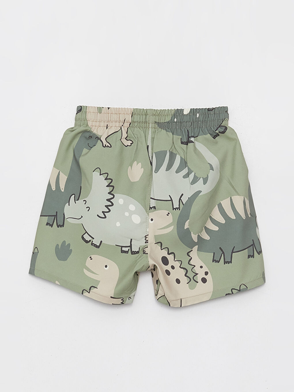 Haki Beli Lastikli Baskılı Erkek Bebek Deniz Şortu-1