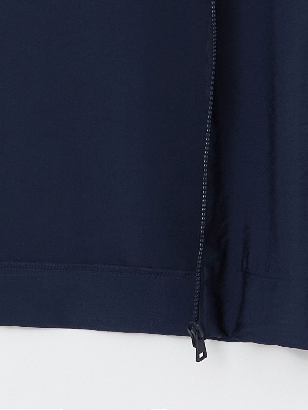 Lacivert Kapüşonlu Düz Uzun Kollu Kadın Tunik-5