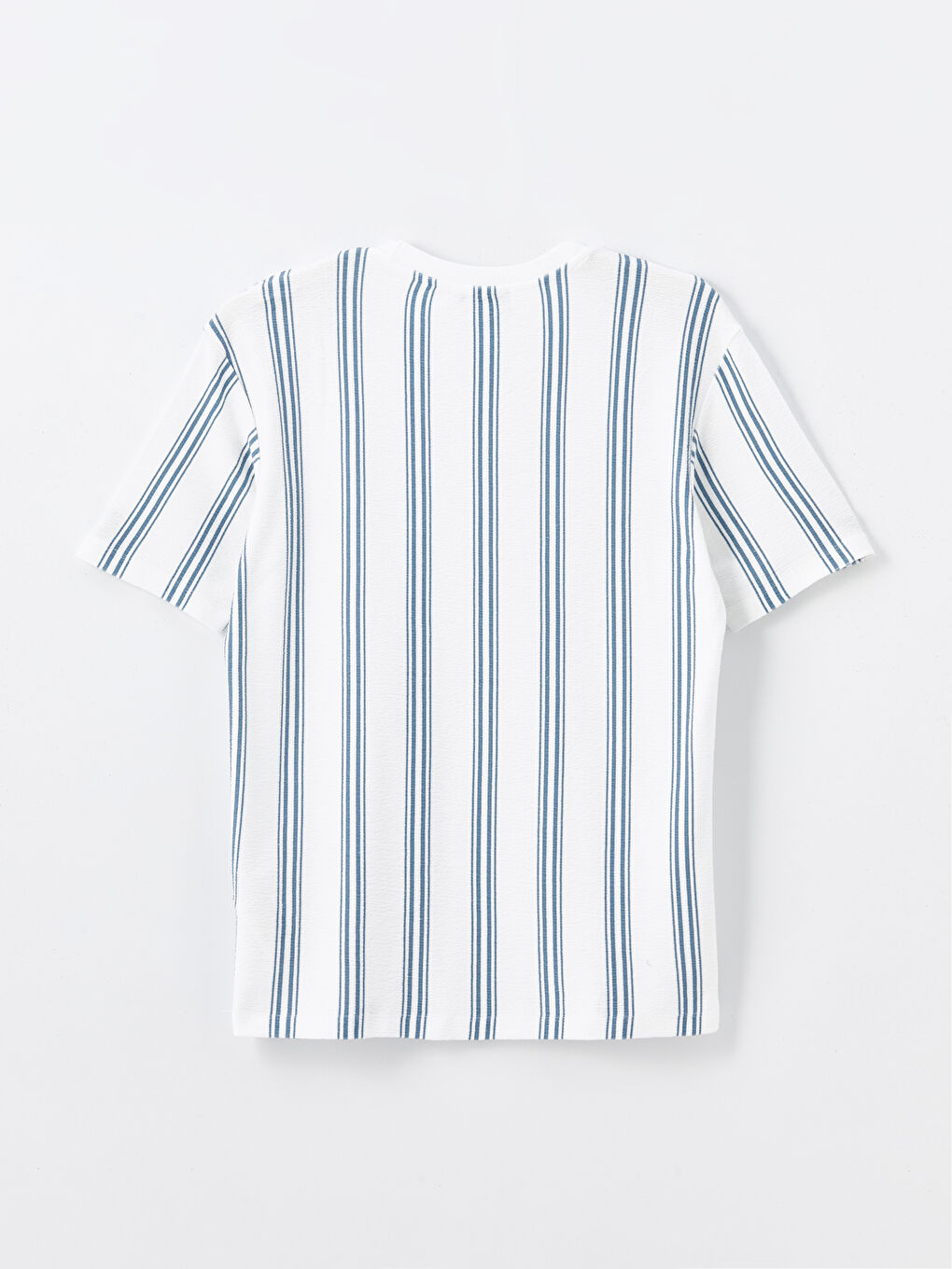 تي شيرت رجالي كم قصير كول مدور مخطط-6