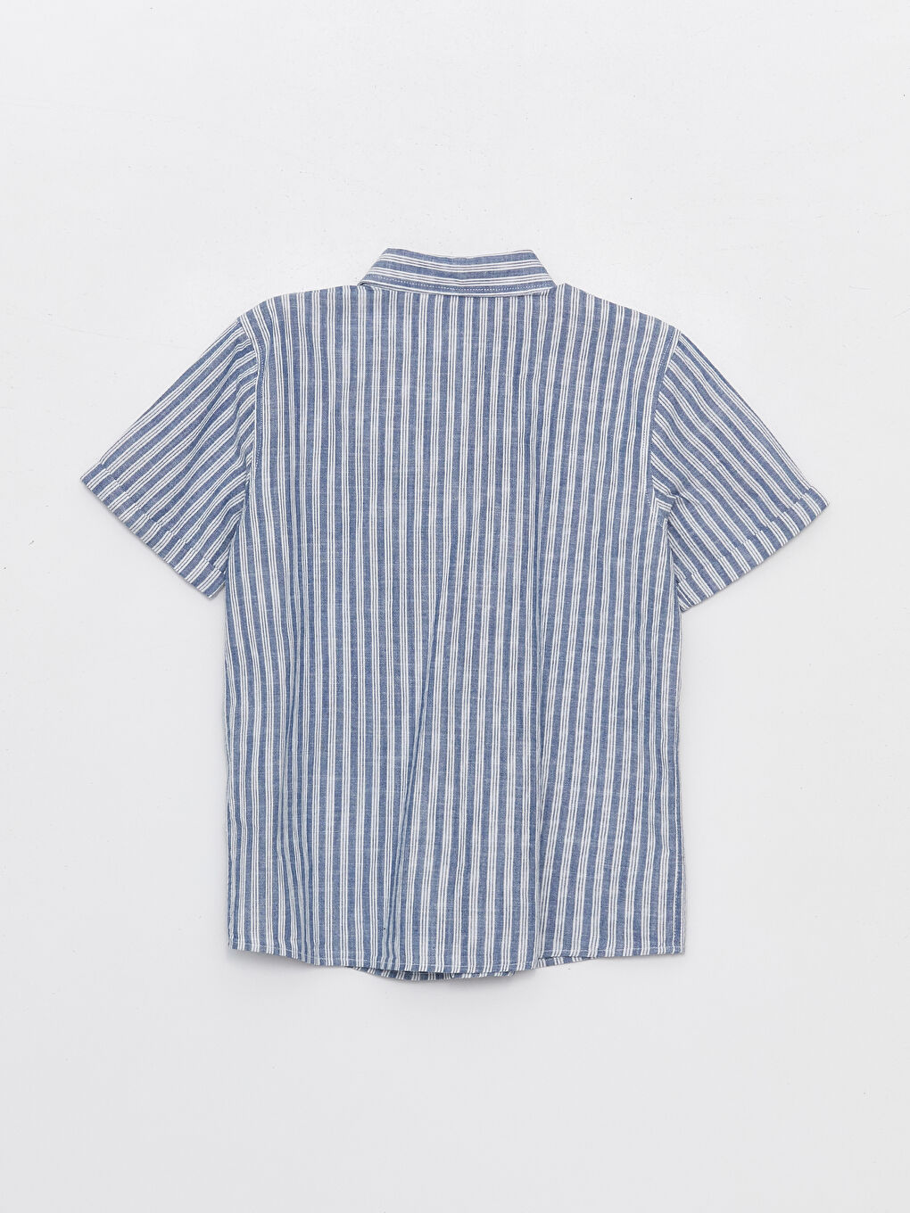 Mavi Çizgili Kısa Kollu Erkek Çocuk Gömlek-1