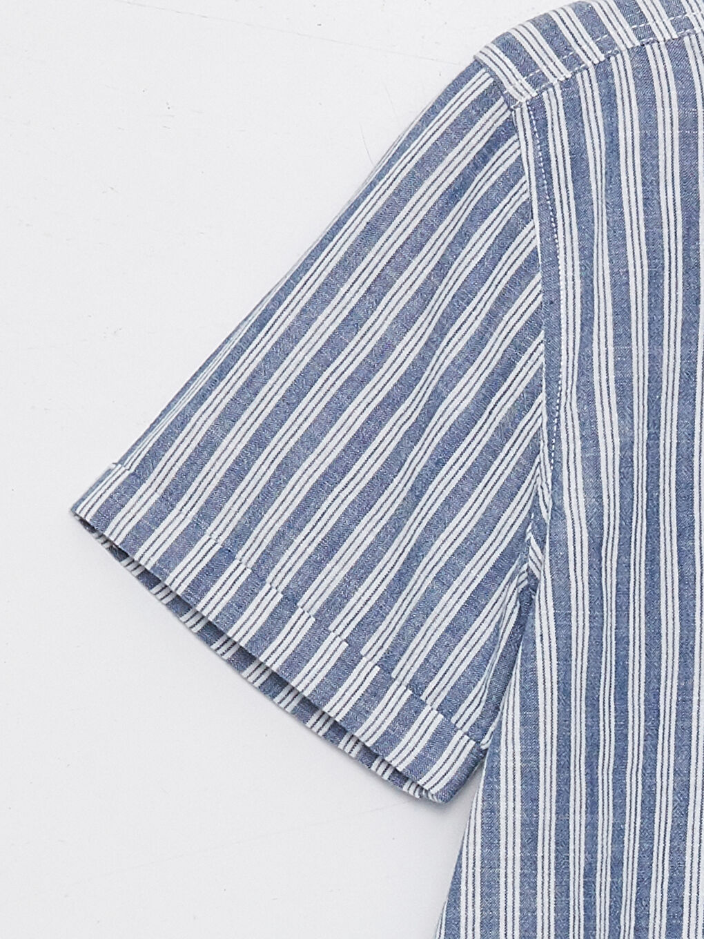Mavi Çizgili Kısa Kollu Erkek Çocuk Gömlek-2