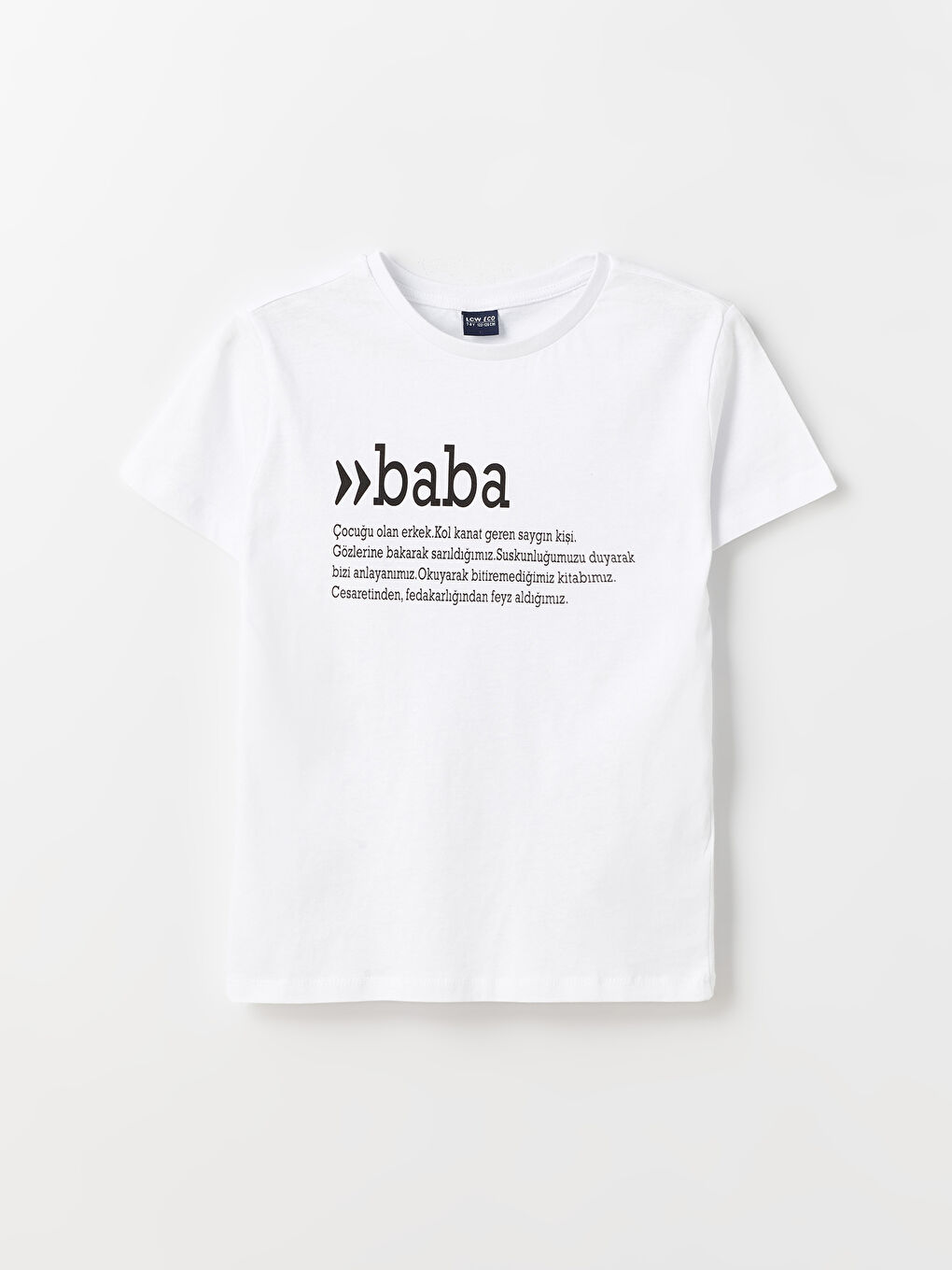 Beyaz Bisiklet Yaka Baskılı Kısa Kollu Erkek Çocuk Tişört