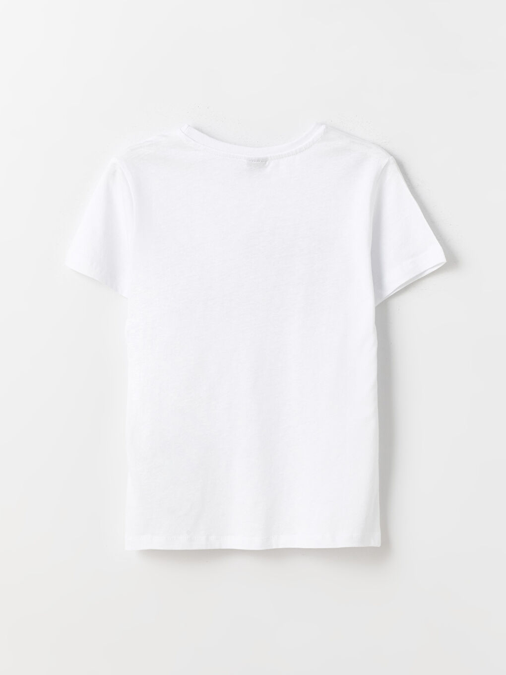 Beyaz Bisiklet Yaka Baskılı Kısa Kollu Erkek Çocuk Tişört-1