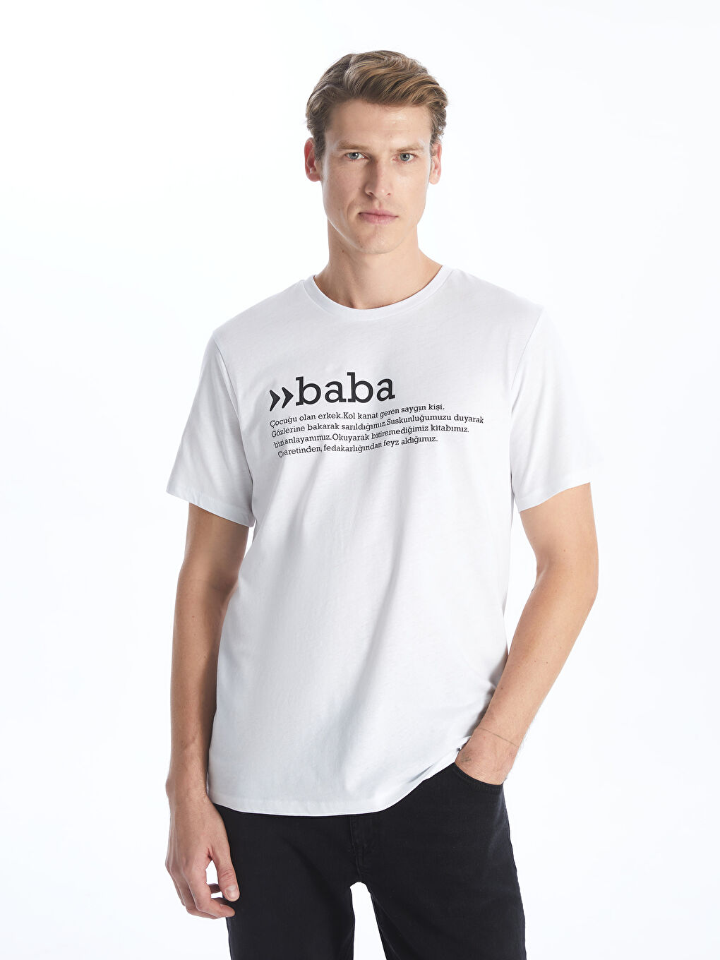 Crew Neck Short Sleeve Printed Combed Cotton Men's T-shirt