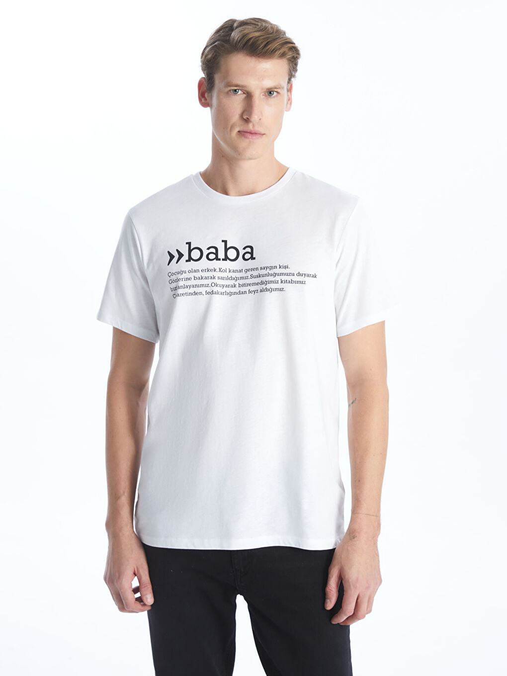 Crew Neck Short Sleeve Printed Combed Cotton Men's T-shirt-1