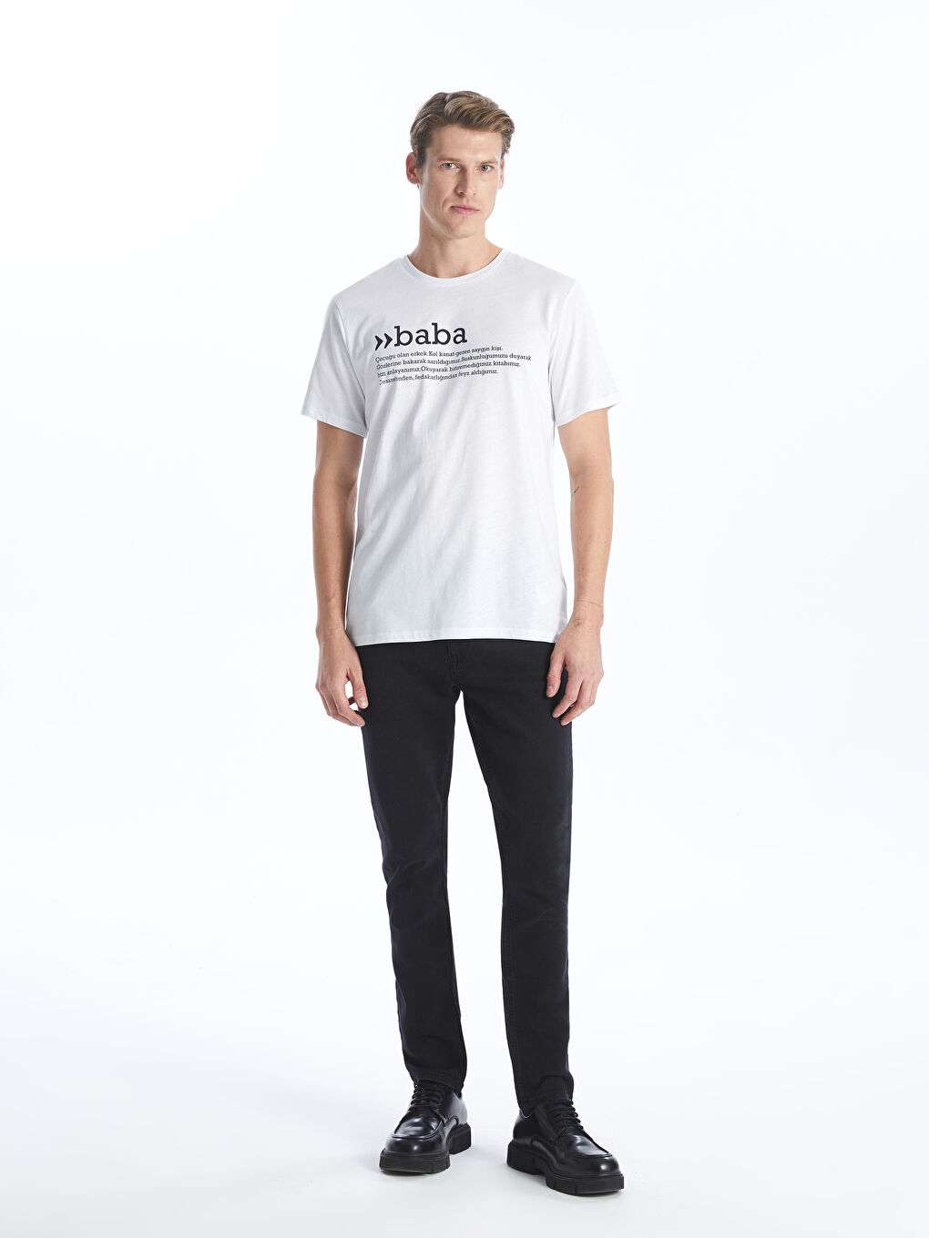 Crew Neck Short Sleeve Printed Combed Cotton Men's T-shirt-2