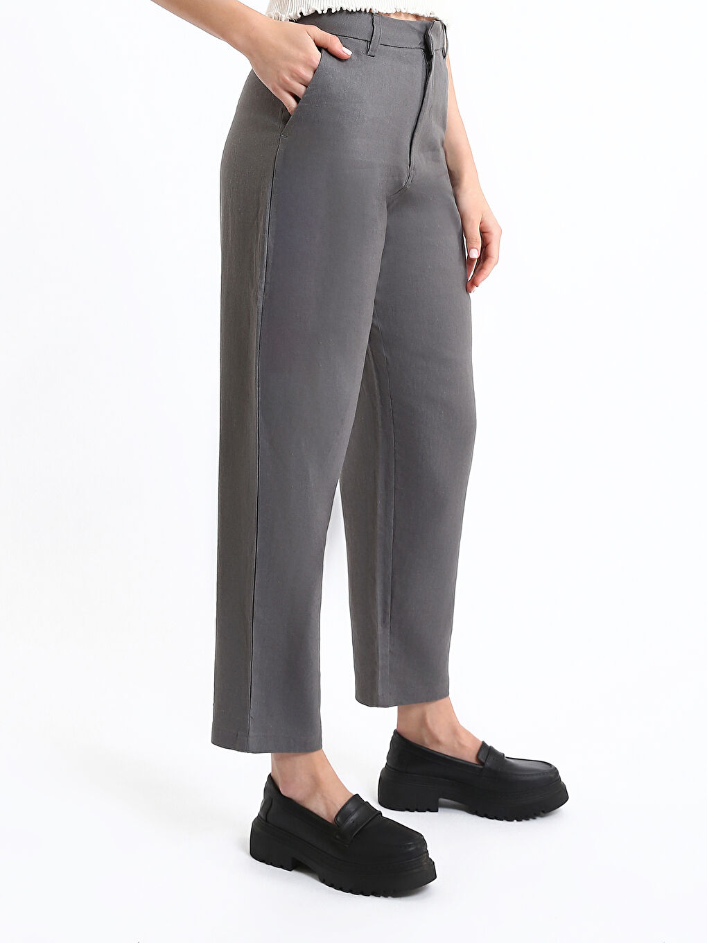 LCW Vision Locker Sitz Leinenmischung Hosen für Damen -S4G141Z8-R4Q