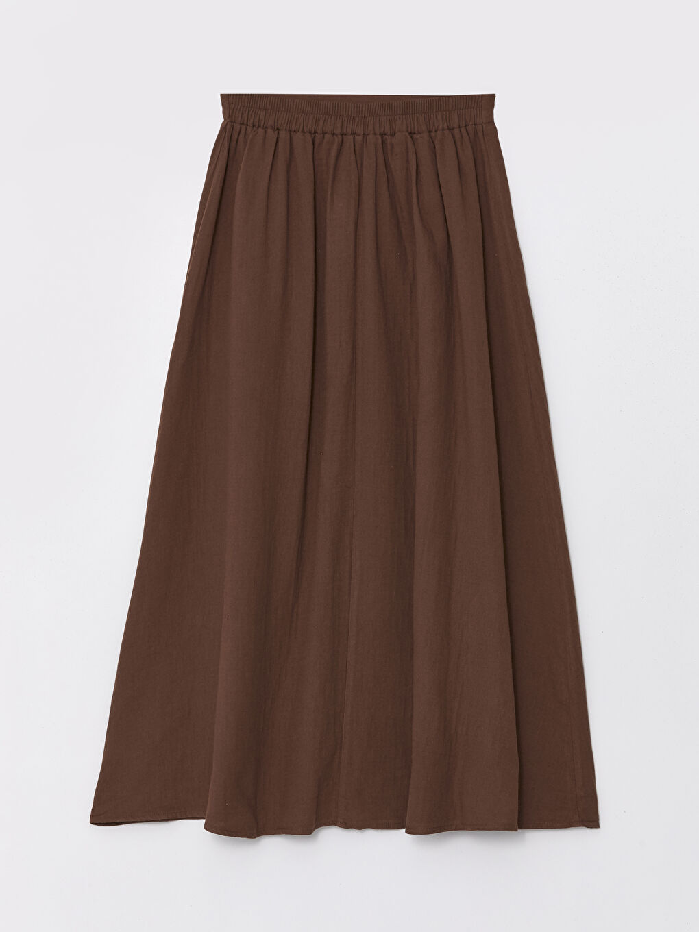 Kahverengi Beli Lastikli Rahat Kalıp Kadın Etek-4