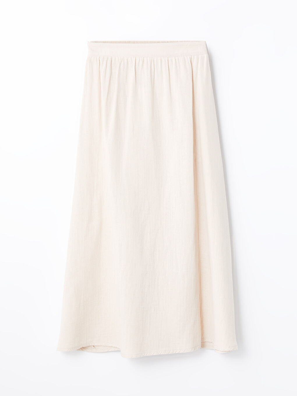 Bej Beli Lastikli Rahat Kalıp Kadın Etek-4