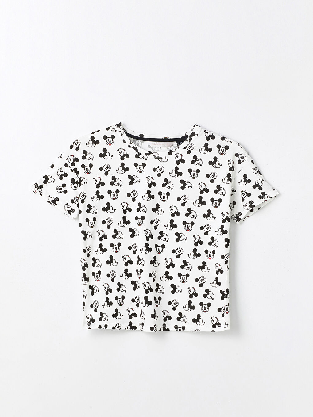 LCW DREAM Crew Neck Mickey Mouse Printed Short Sleeve Women's Pyjamas Set -S4G199Z8-LRA