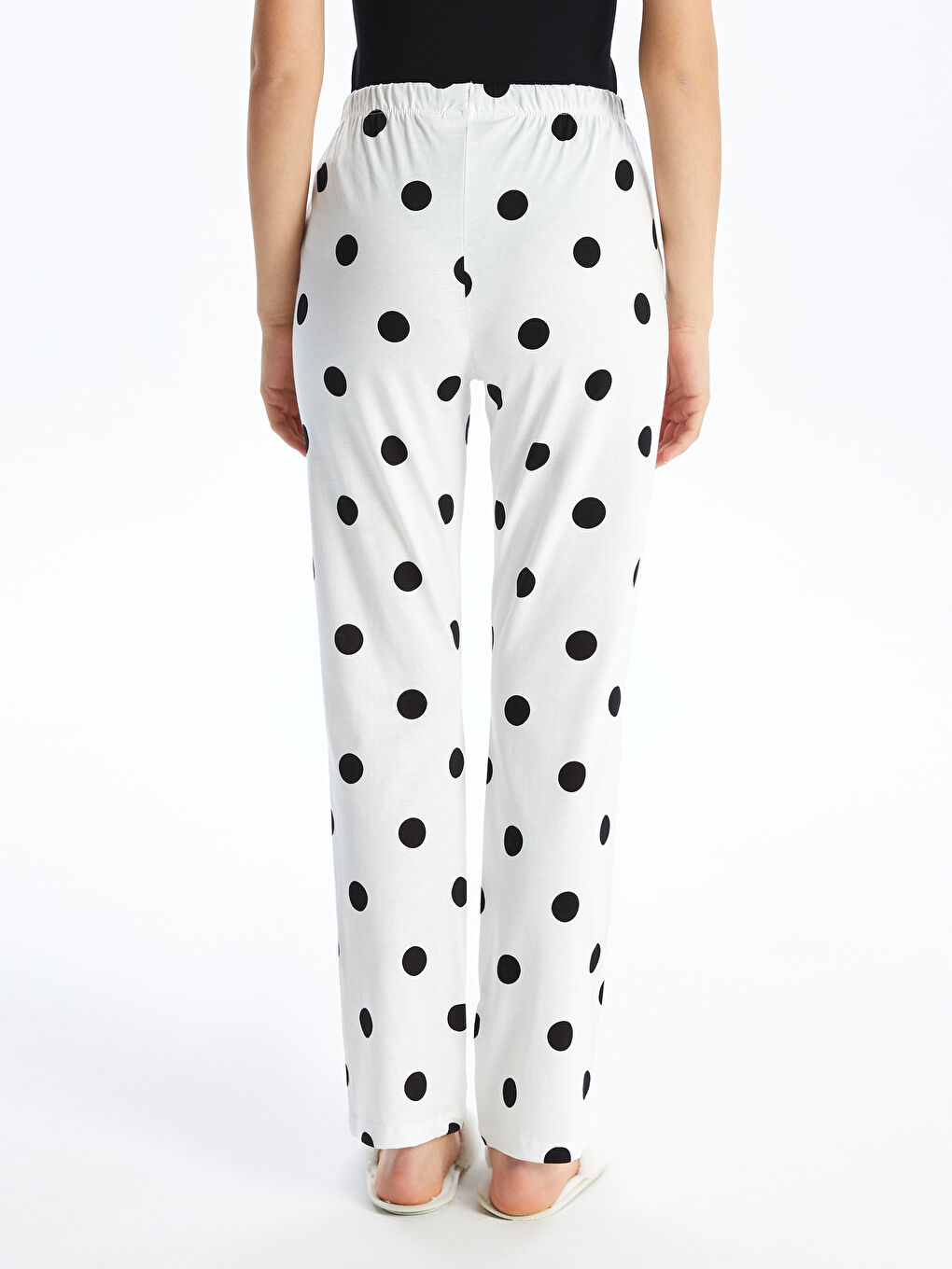 Elastic Waist Polka Dot Women's Pajama Bottoms -S4G218Z8-LRA