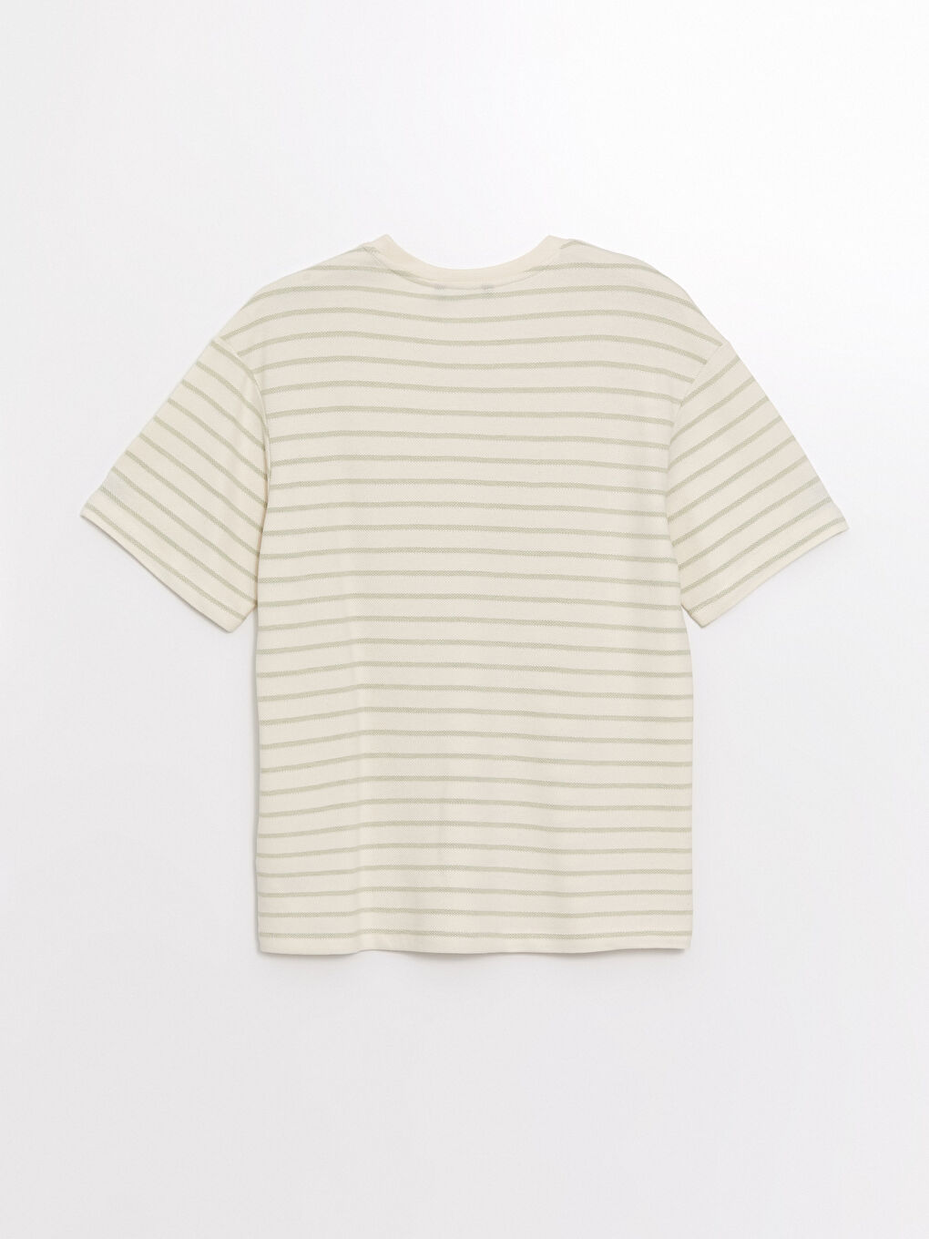 Crew Neck Short Sleeve Striped Combed Cotton Men's T-shirt -S4G289Z8-LFT