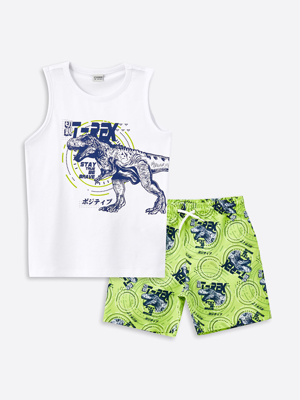LCW Kids Boys' Crew Neck Tank Top and Swim Shorts -S4G309Z4-LRR