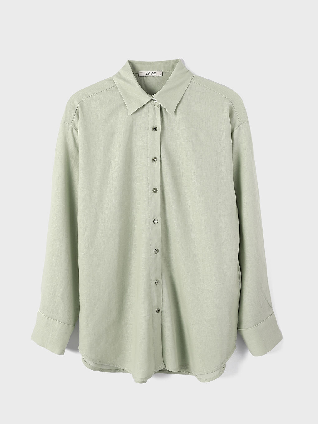 Plain Long Sleeve Linen Women's Shirt Tunic