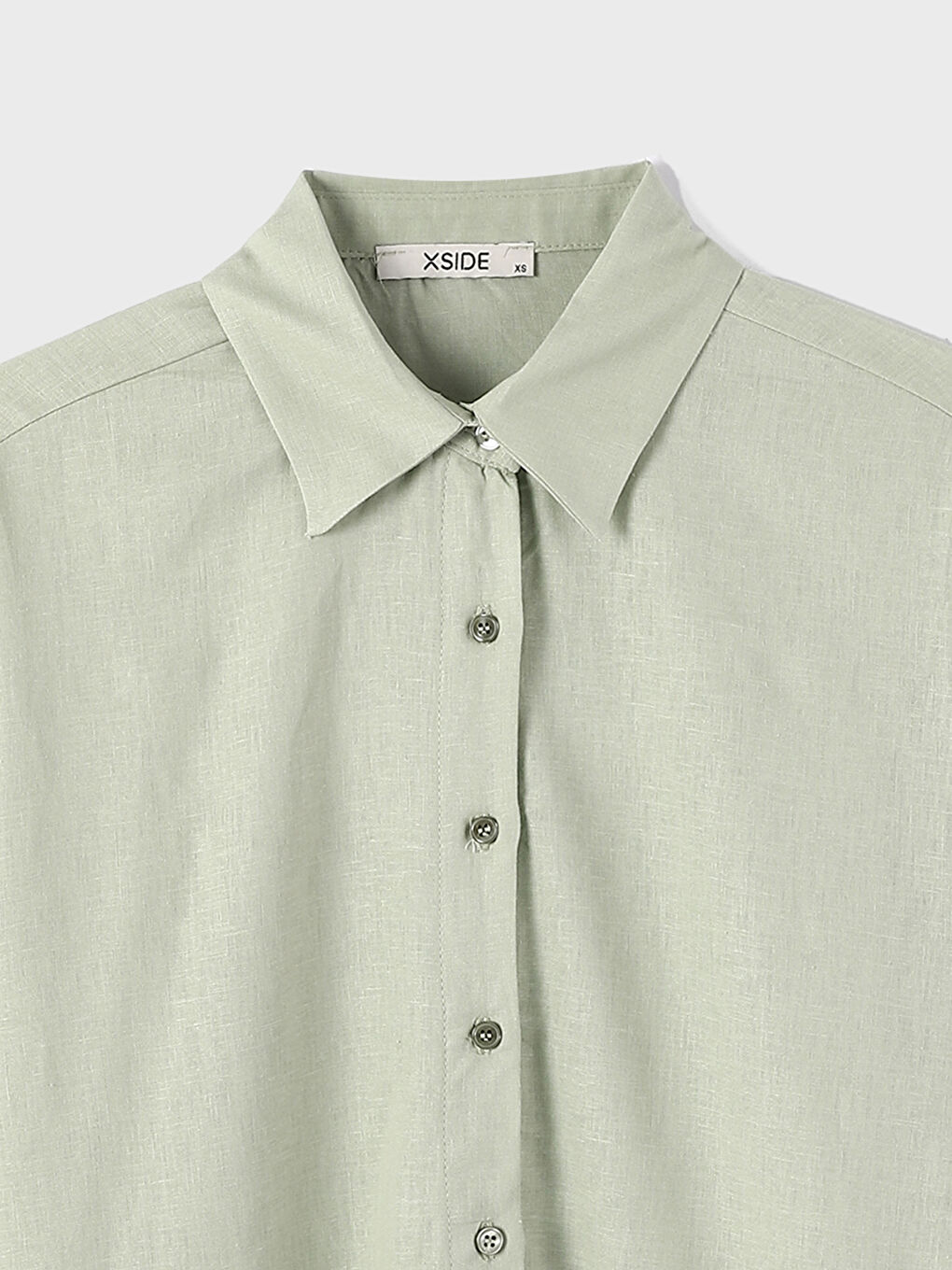 Plain Long Sleeve Linen Women's Shirt Tunic-2