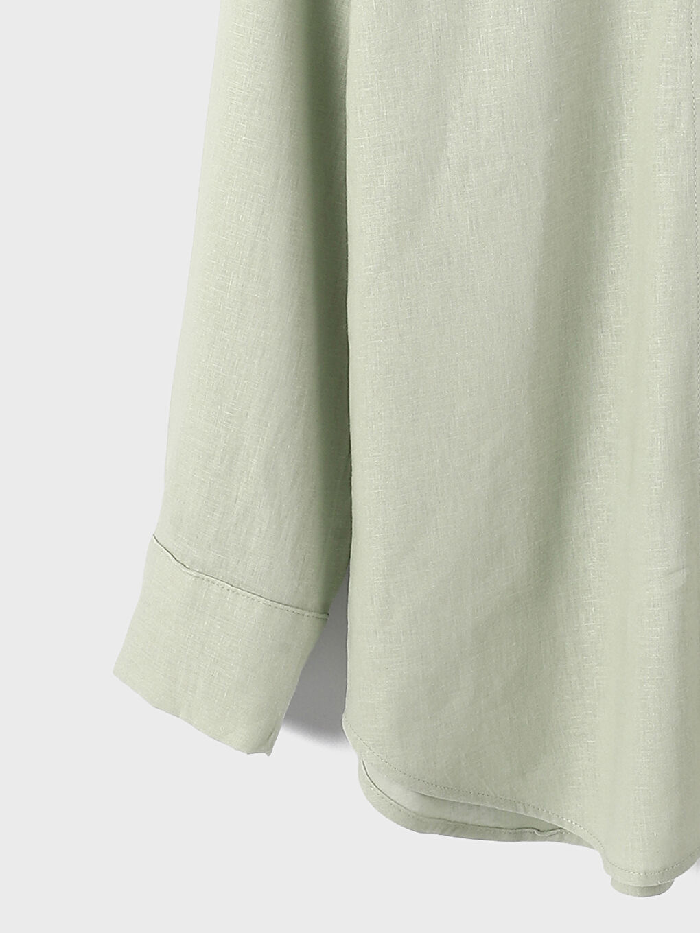 Plain Long Sleeve Linen Women's Shirt Tunic-3