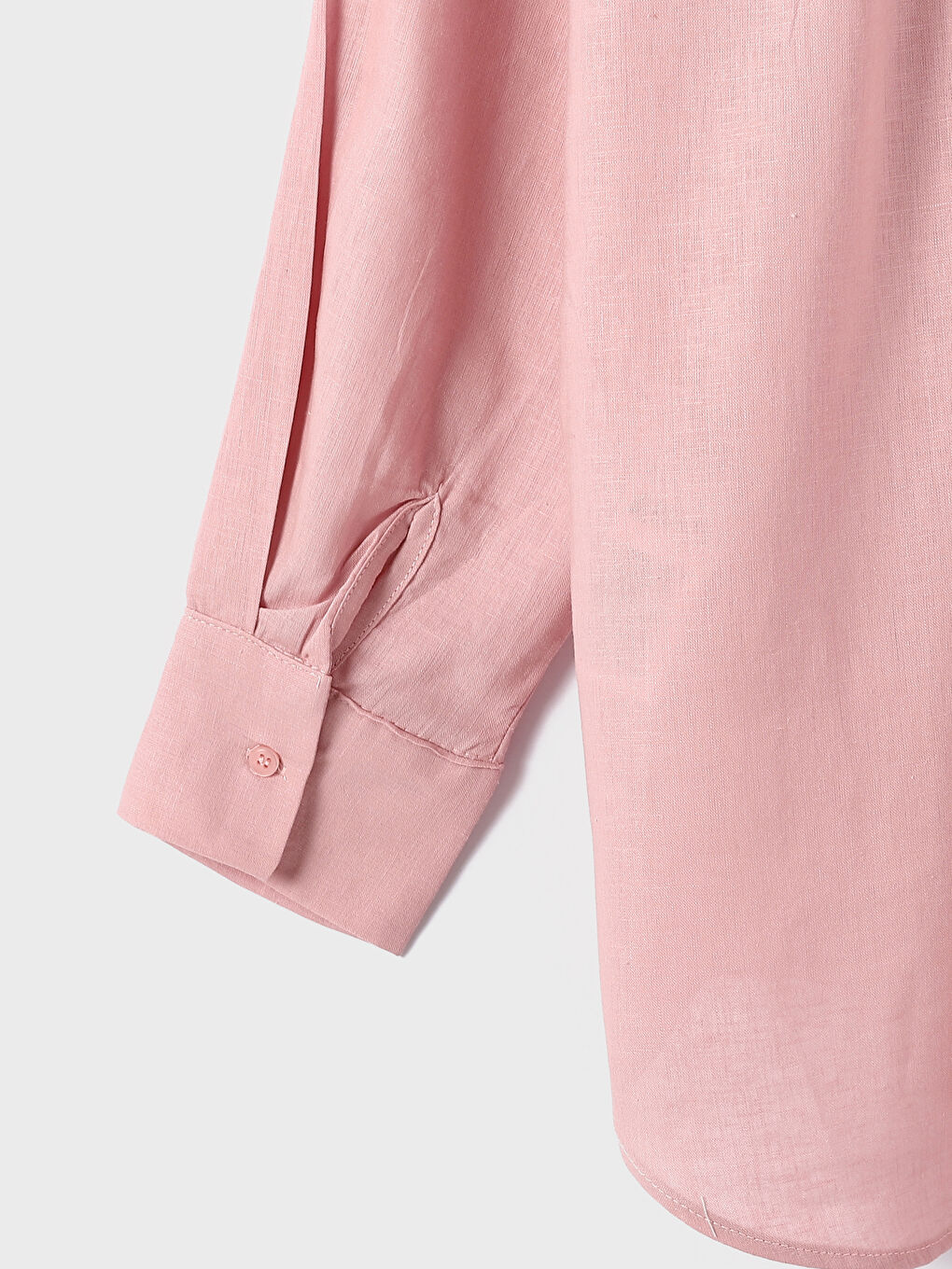 قميص تونيك سادة كم طويل كتان للسيدات-3