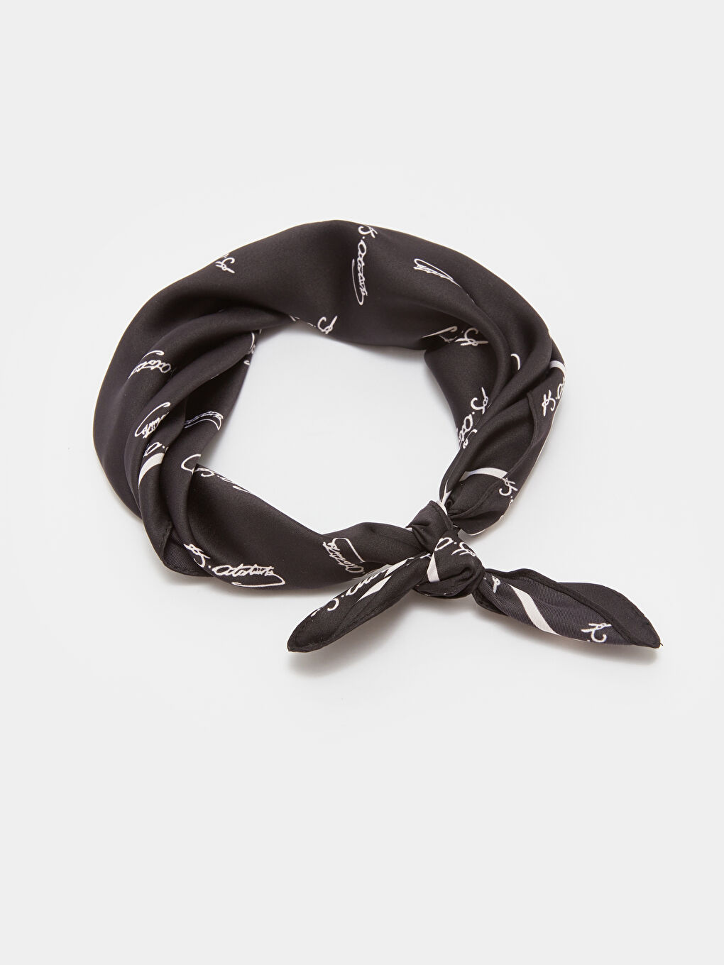 LCW ACCESSORIES Siyah Atatürk Baskılı Kız Çocuk Fular