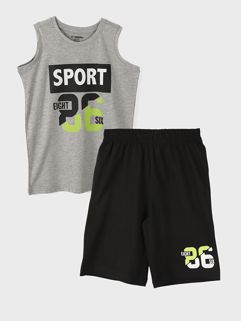 LC Waikiki Crew Neck Printed Boys' Shorts Pyjamas Set -S4G394Z4-LAK