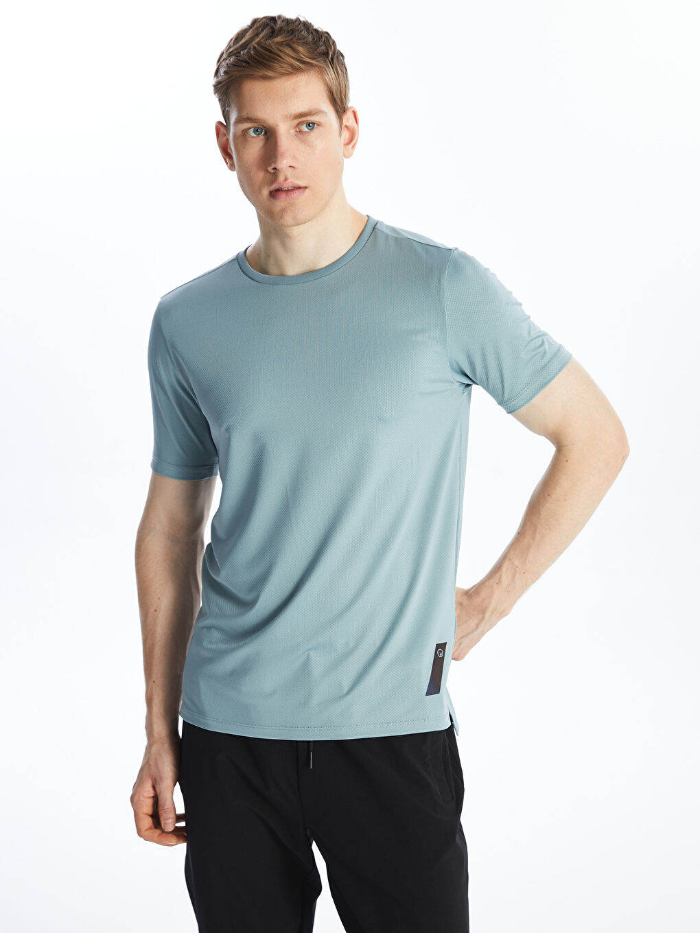 Mavi DRY-TECH Bisiklet Yaka Kısa Kollu Erkek Spor Tişört