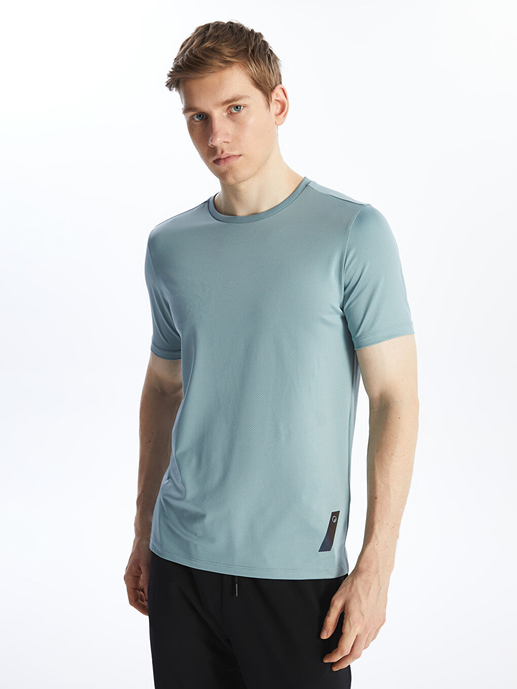 Mavi DRY-TECH Bisiklet Yaka Kısa Kollu Erkek Spor Tişört-1